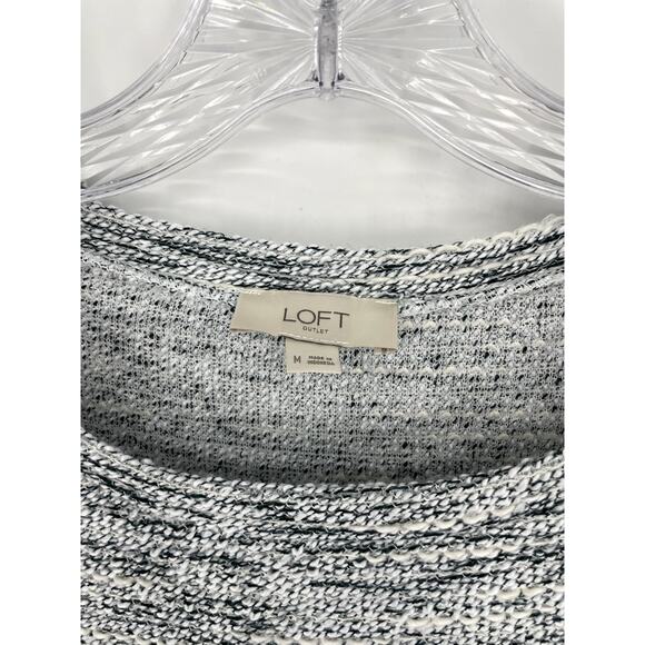 Loft Multicolor Marled Knit 3/4 Sleeve Sweater Size Medium - Picture 7 of 8